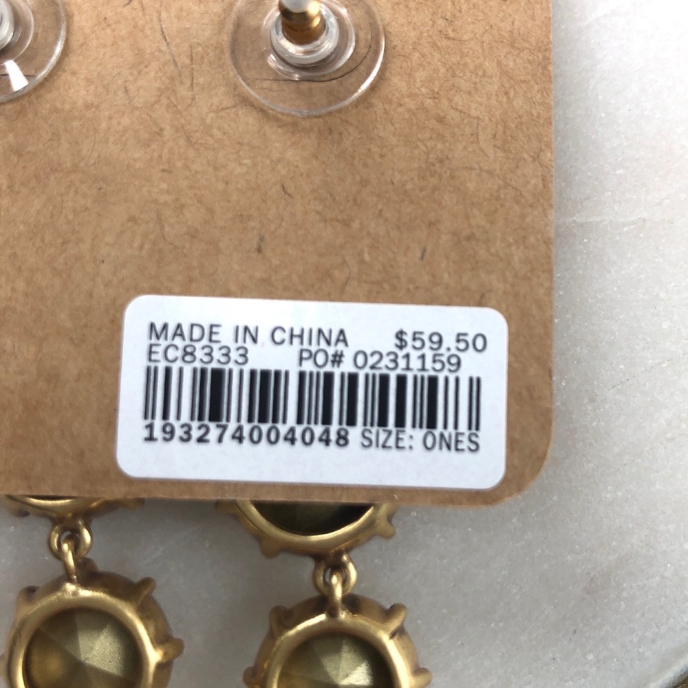 J Crew Crystal Drop Statement Earrings - Picture 4 of 4